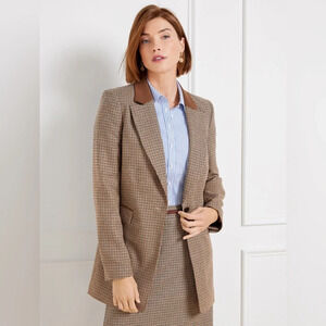 Talbots Houndstooth Blazer Brown size 4P